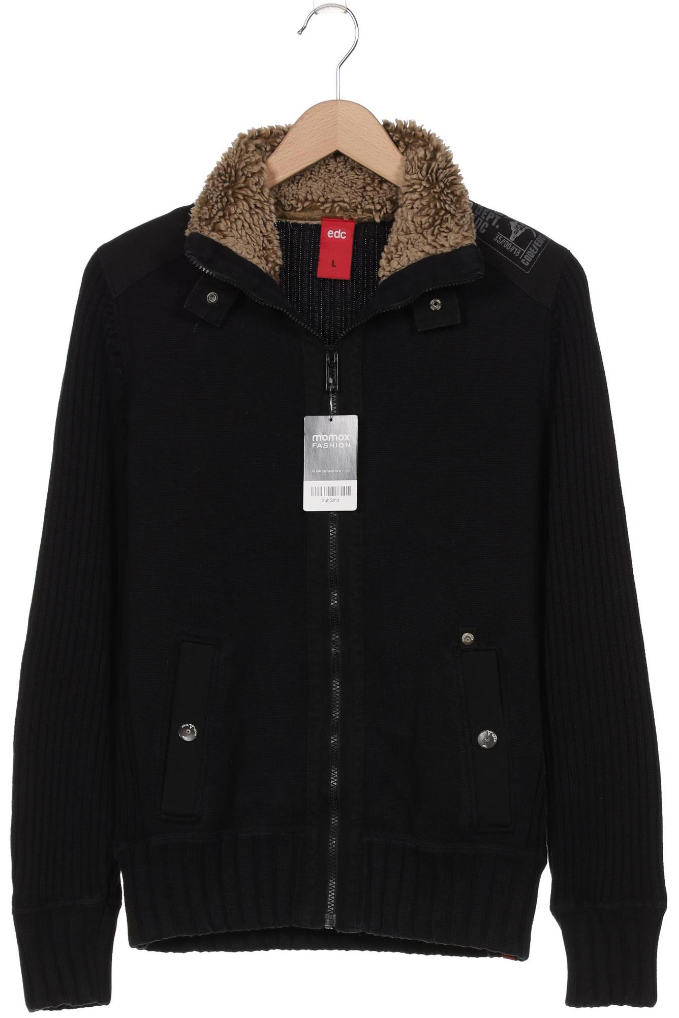 

edc by Esprit Herren Strickjacke, schwarz, Gr. 52