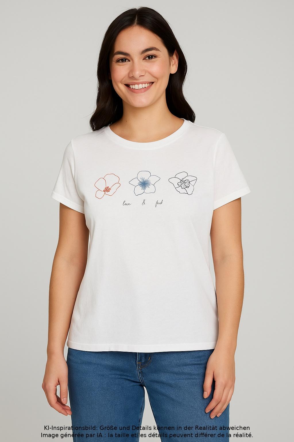 

edc by Esprit Damen T-Shirt, weiß, Gr. 38