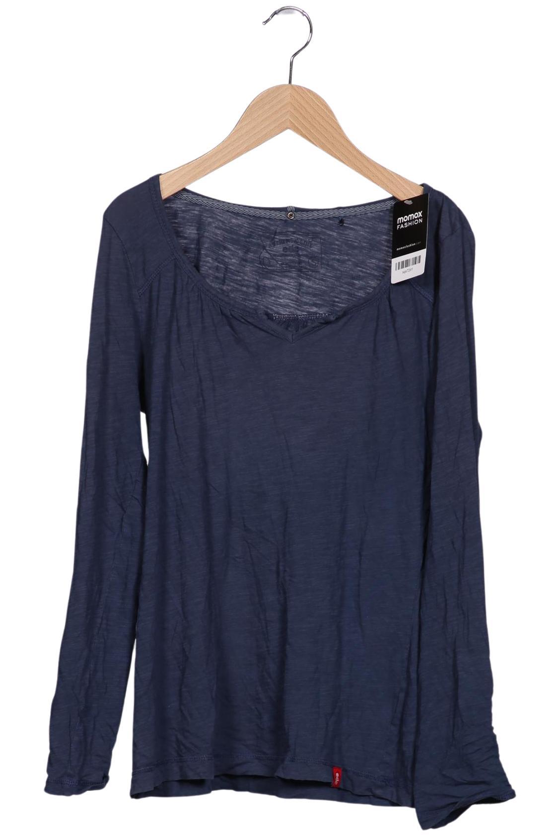 

edc by Esprit Damen Langarmshirt, marineblau, Gr. 36