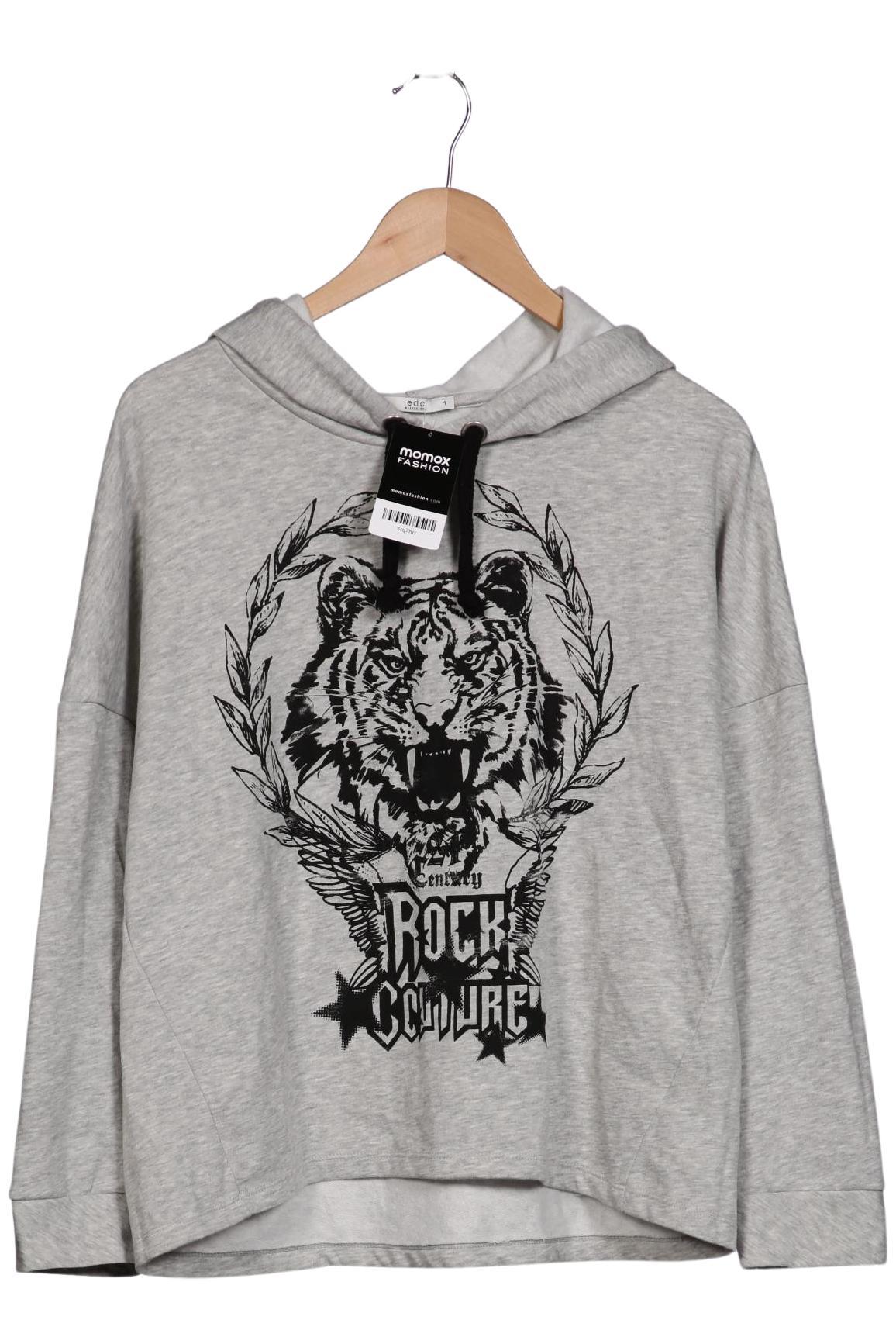 

edc by Esprit Damen Kapuzenpullover, grau, Gr. 38