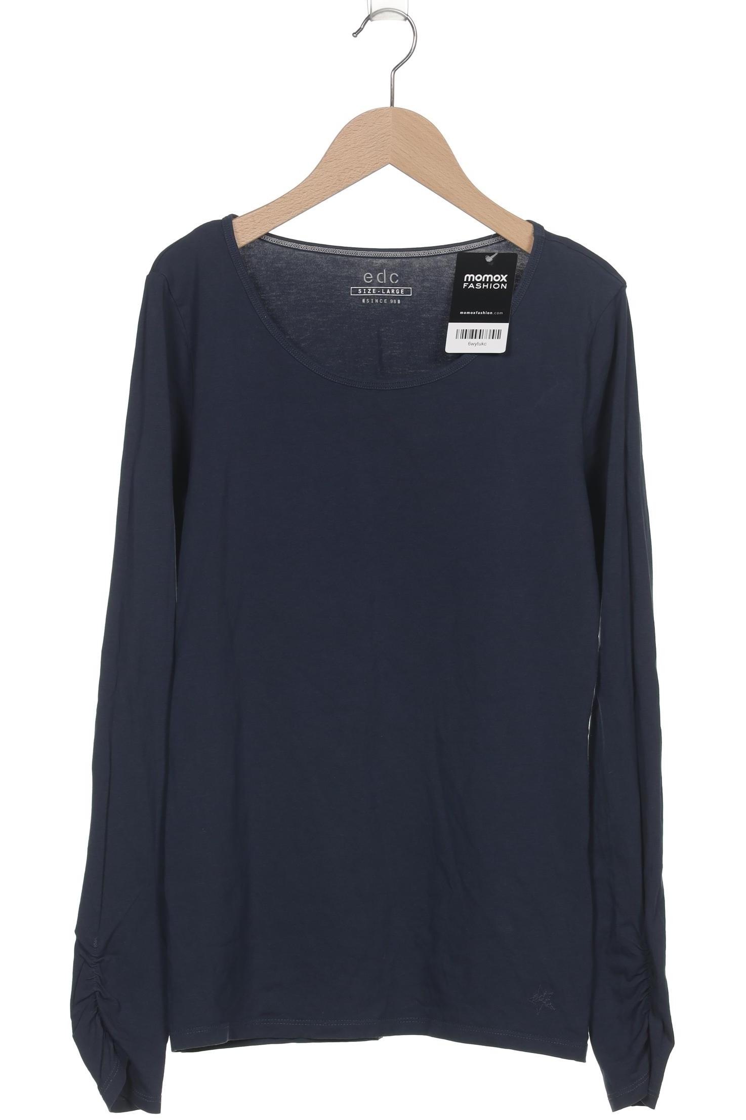 

edc by Esprit Damen Langarmshirt, marineblau, Gr. 42