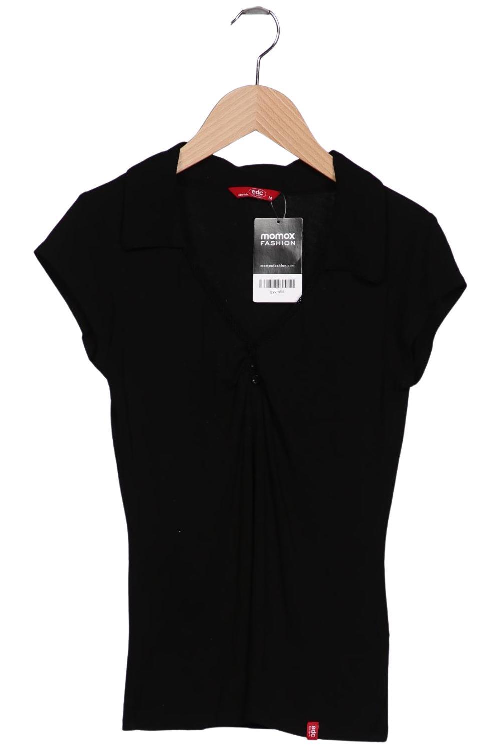 

edc by Esprit Damen Poloshirt, schwarz, Gr. 38