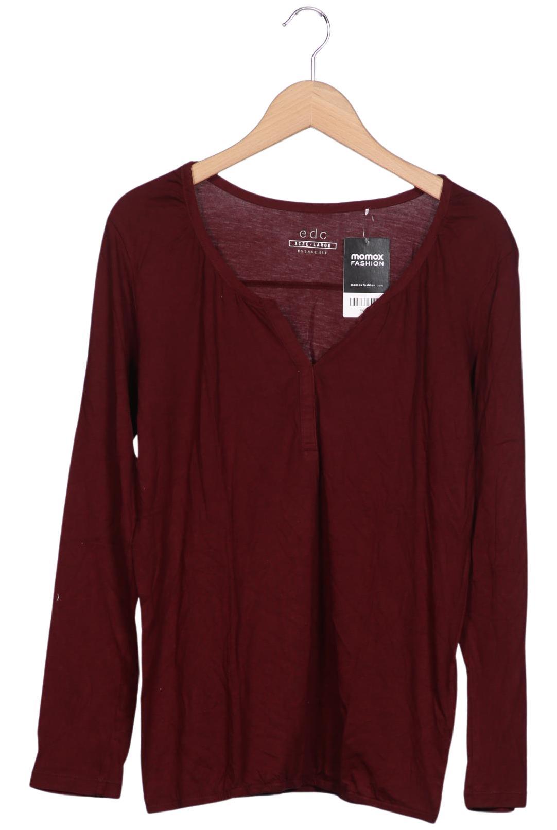 

edc by Esprit Damen Langarmshirt, bordeaux, Gr. 42