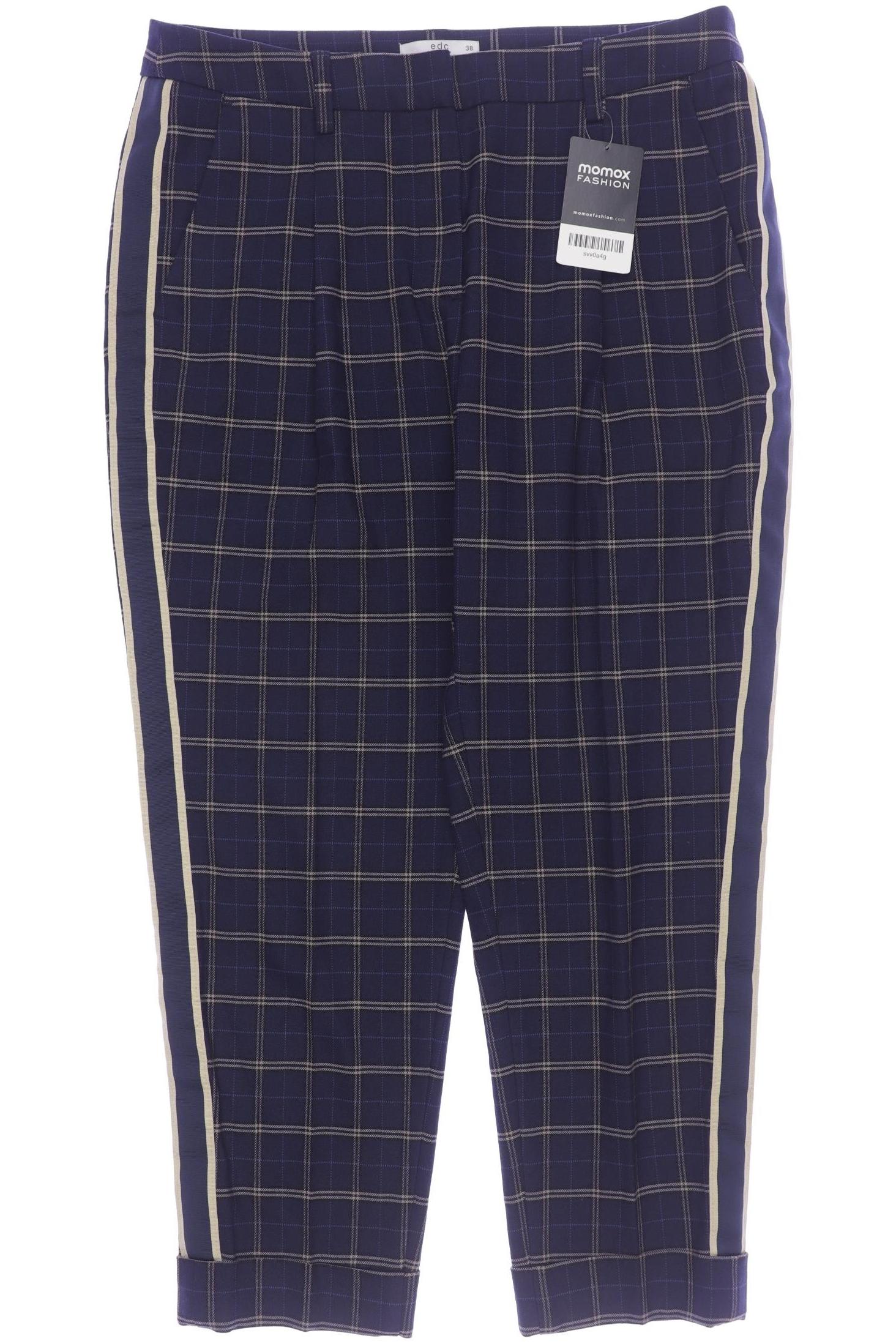 

edc by Esprit Damen Stoffhose, marineblau, Gr. 38