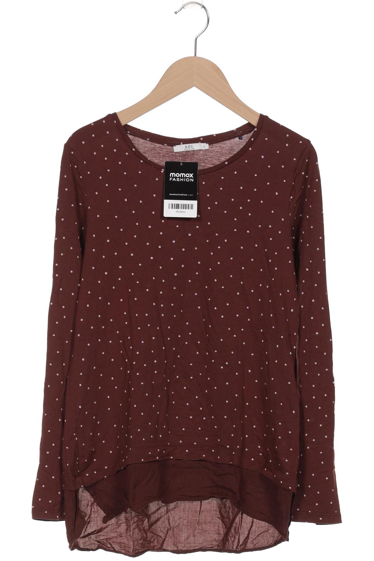 

edc by Esprit Damen Langarmshirt, bordeaux, Gr. 36