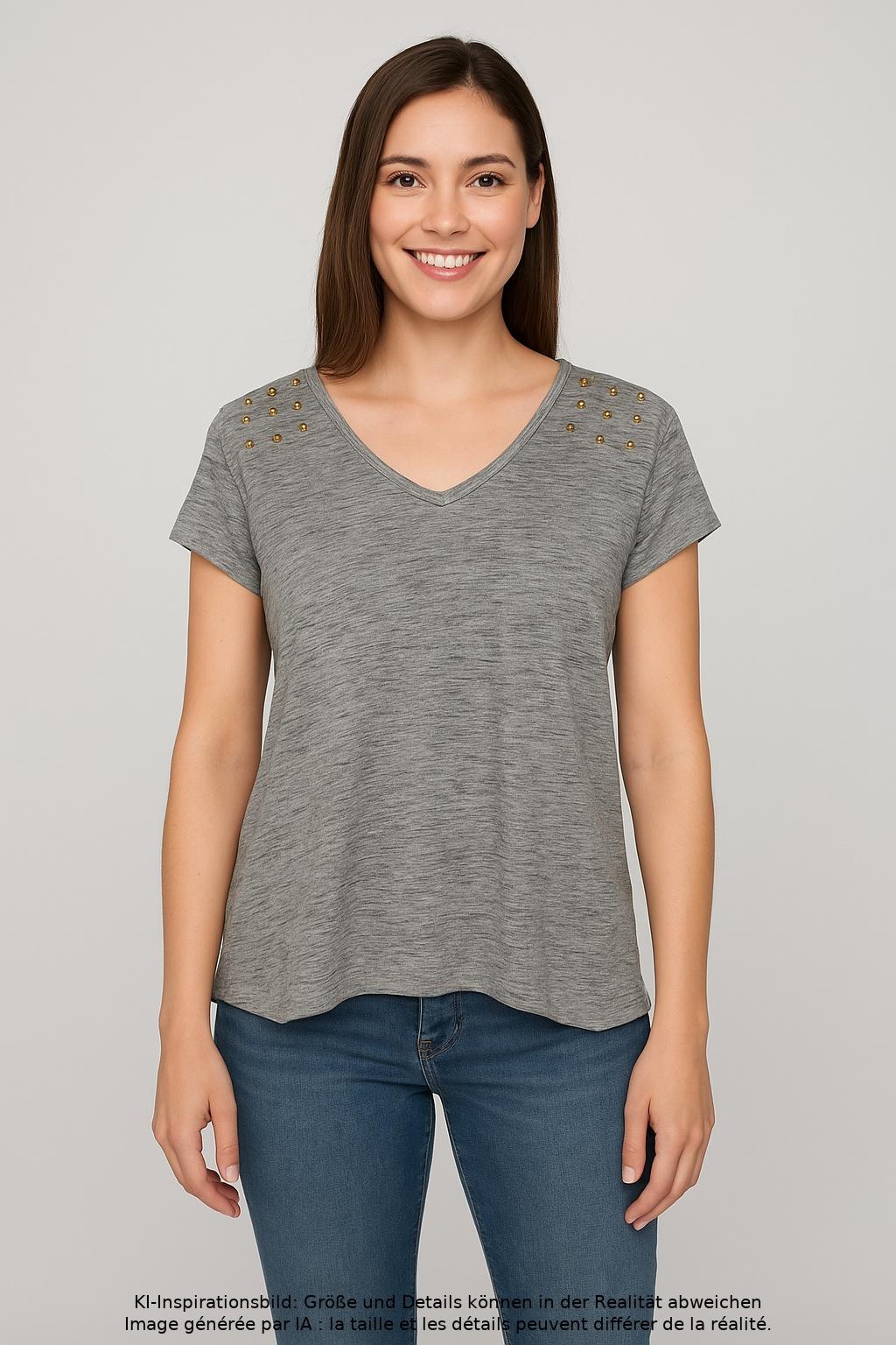 

edc by Esprit Damen T-Shirt, grau, Gr. 38