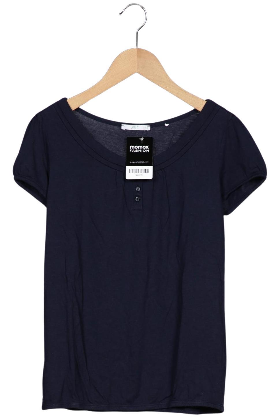 

edc by Esprit Damen T-Shirt, marineblau, Gr. 34