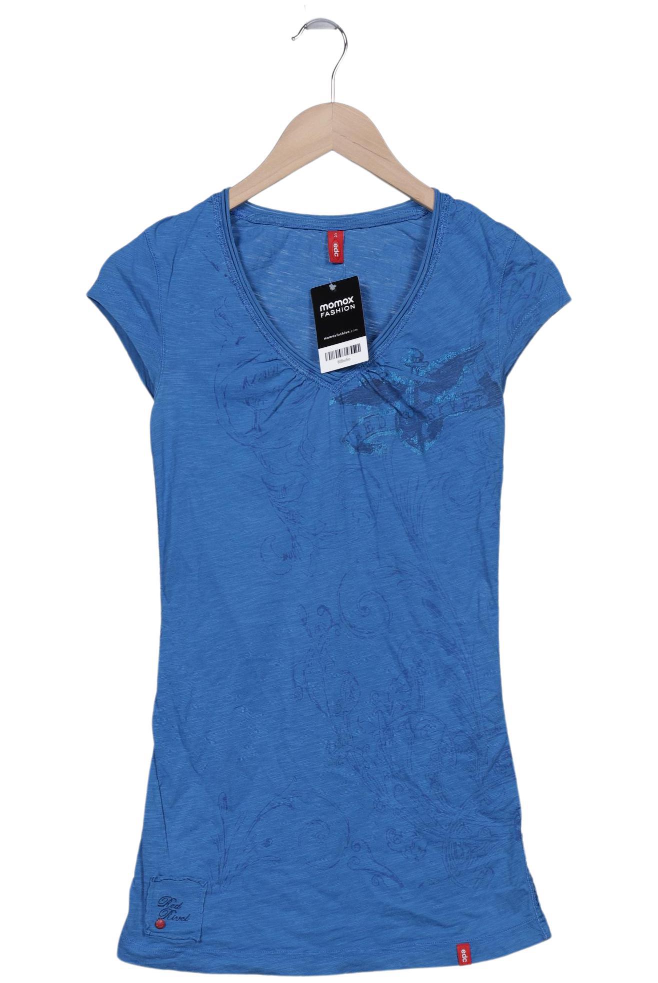 

edc by Esprit Damen T-Shirt, blau, Gr. 36