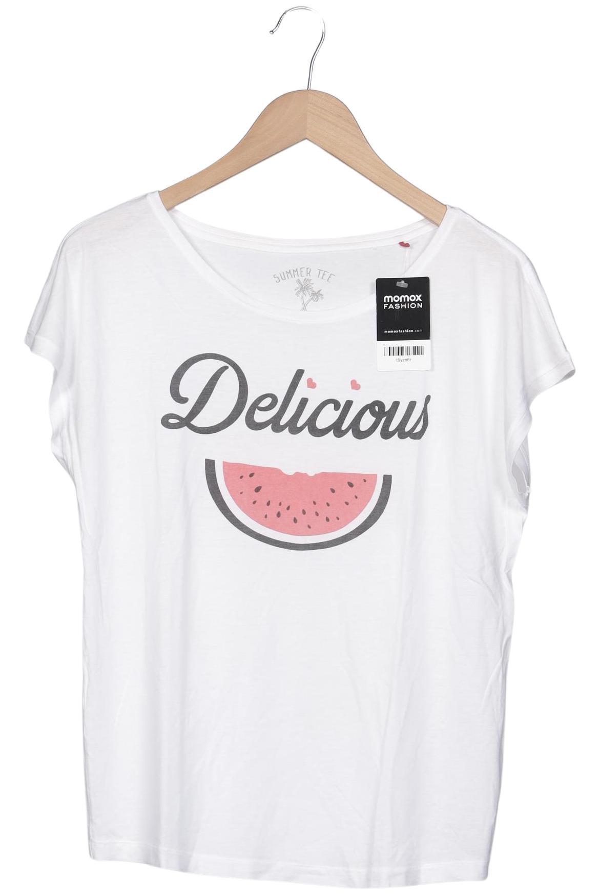 

edc by Esprit Damen T-Shirt, weiß, Gr. 38