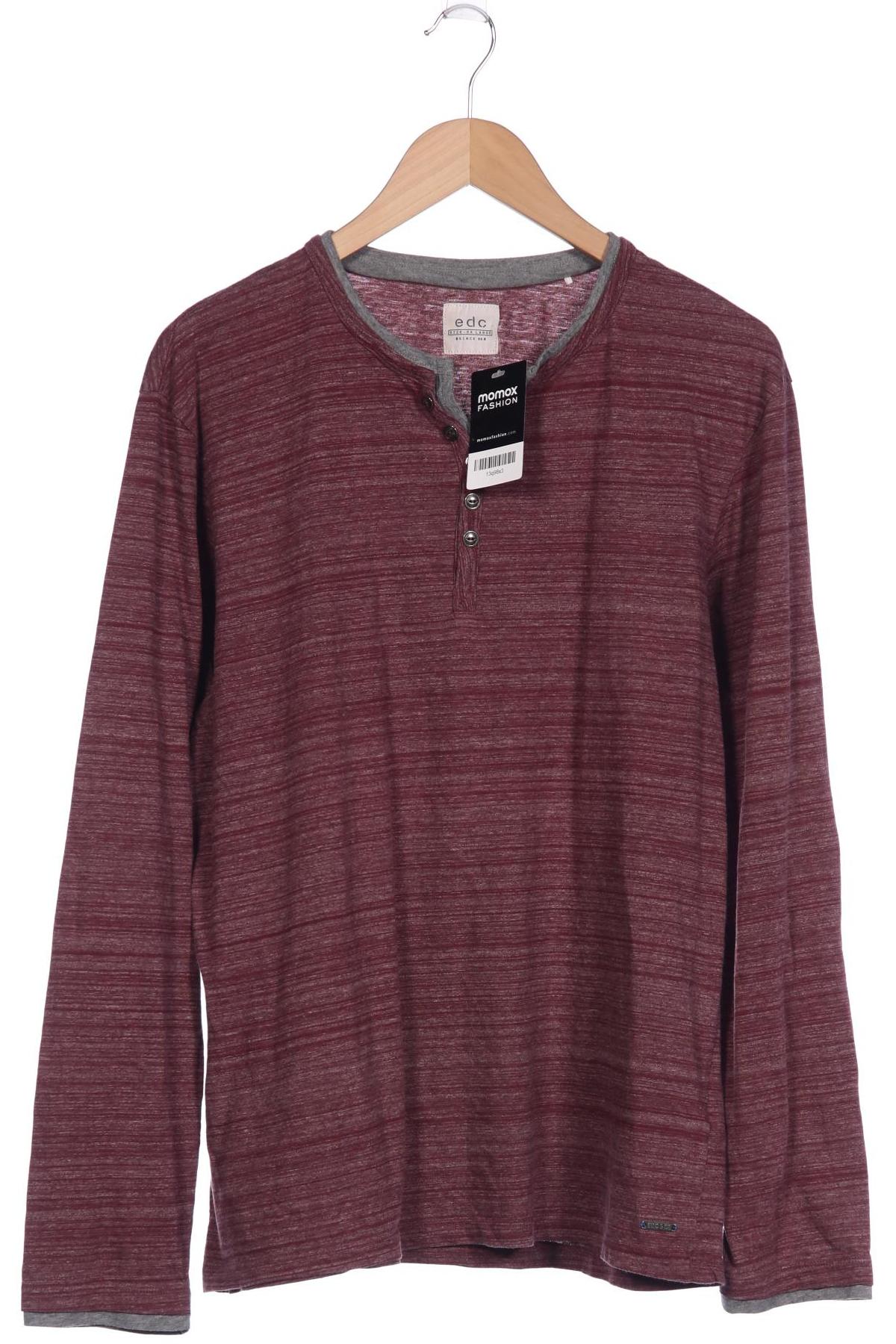 

edc by Esprit Herren Langarmshirt, bordeaux, Gr. 56