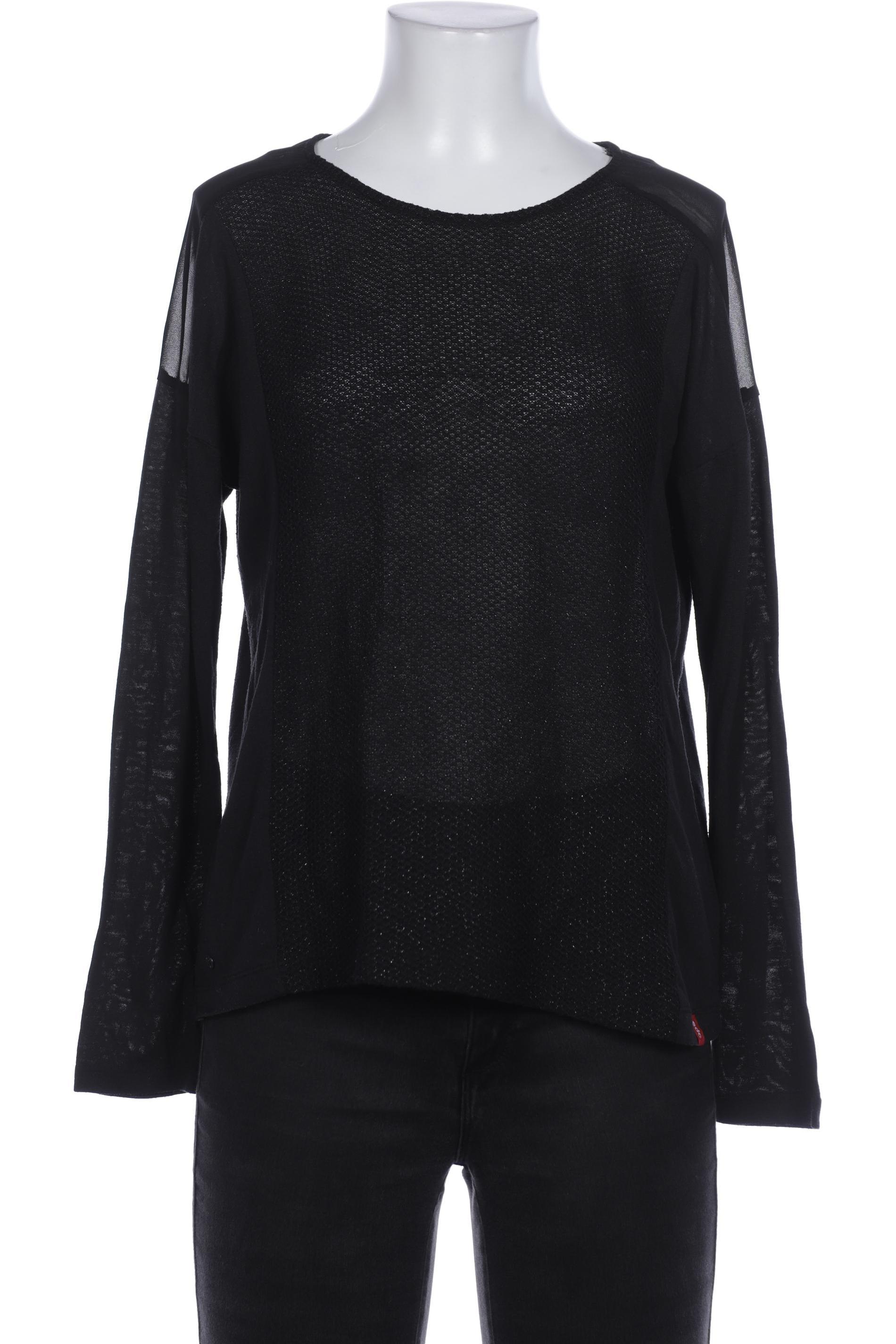 

edc by Esprit Damen Langarmshirt, schwarz, Gr. 36