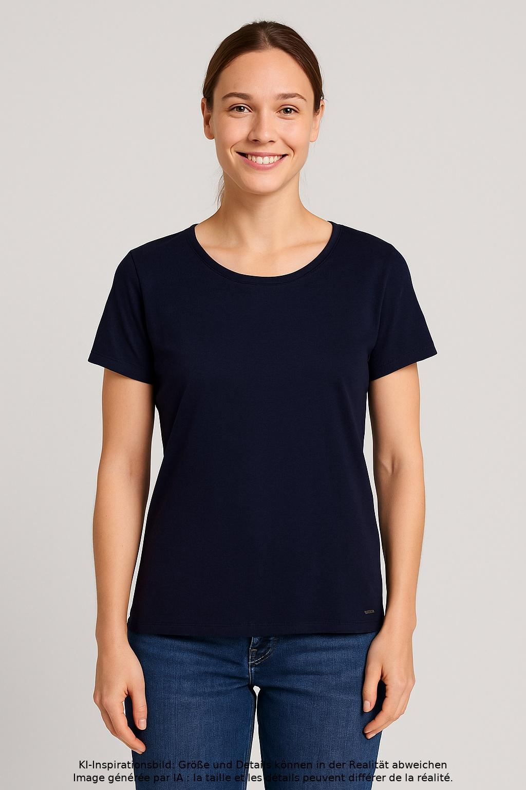 

edc by Esprit Damen T-Shirt, marineblau, Gr. 42
