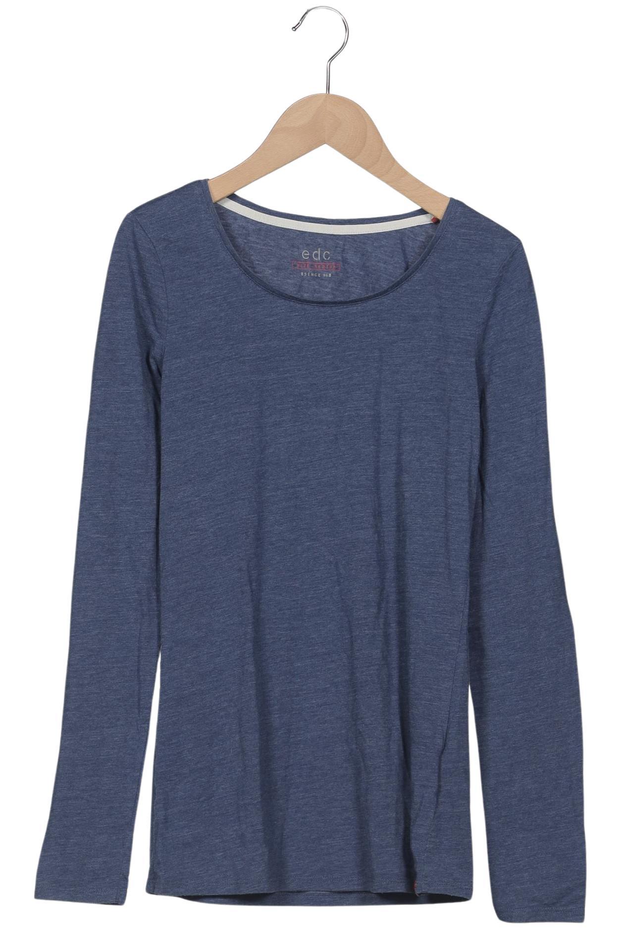 

edc by Esprit Damen Langarmshirt, blau, Gr. 38