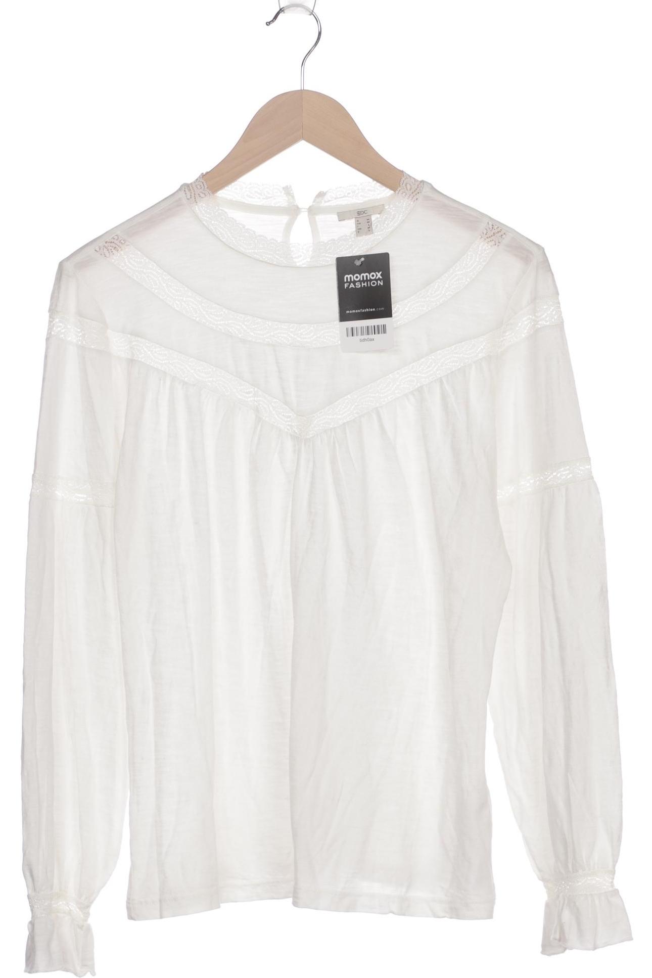 

edc by Esprit Damen Langarmshirt, weiß, Gr. 38