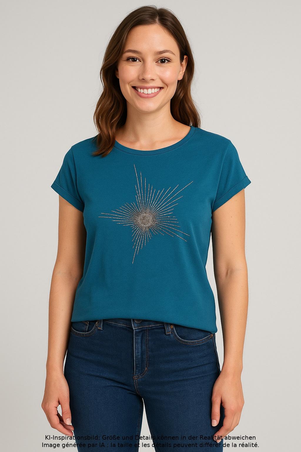 

edc by Esprit Damen T-Shirt, türkis, Gr. 36