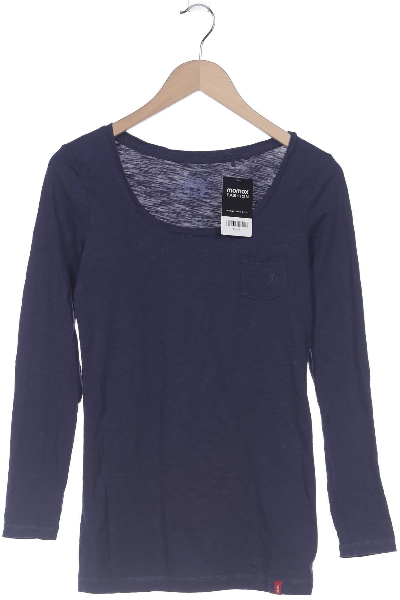 

edc by Esprit Damen Langarmshirt, marineblau, Gr. 36