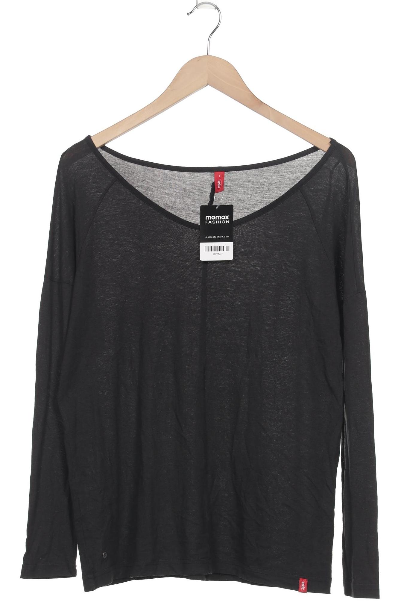 

edc by Esprit Damen Langarmshirt, schwarz, Gr. 42