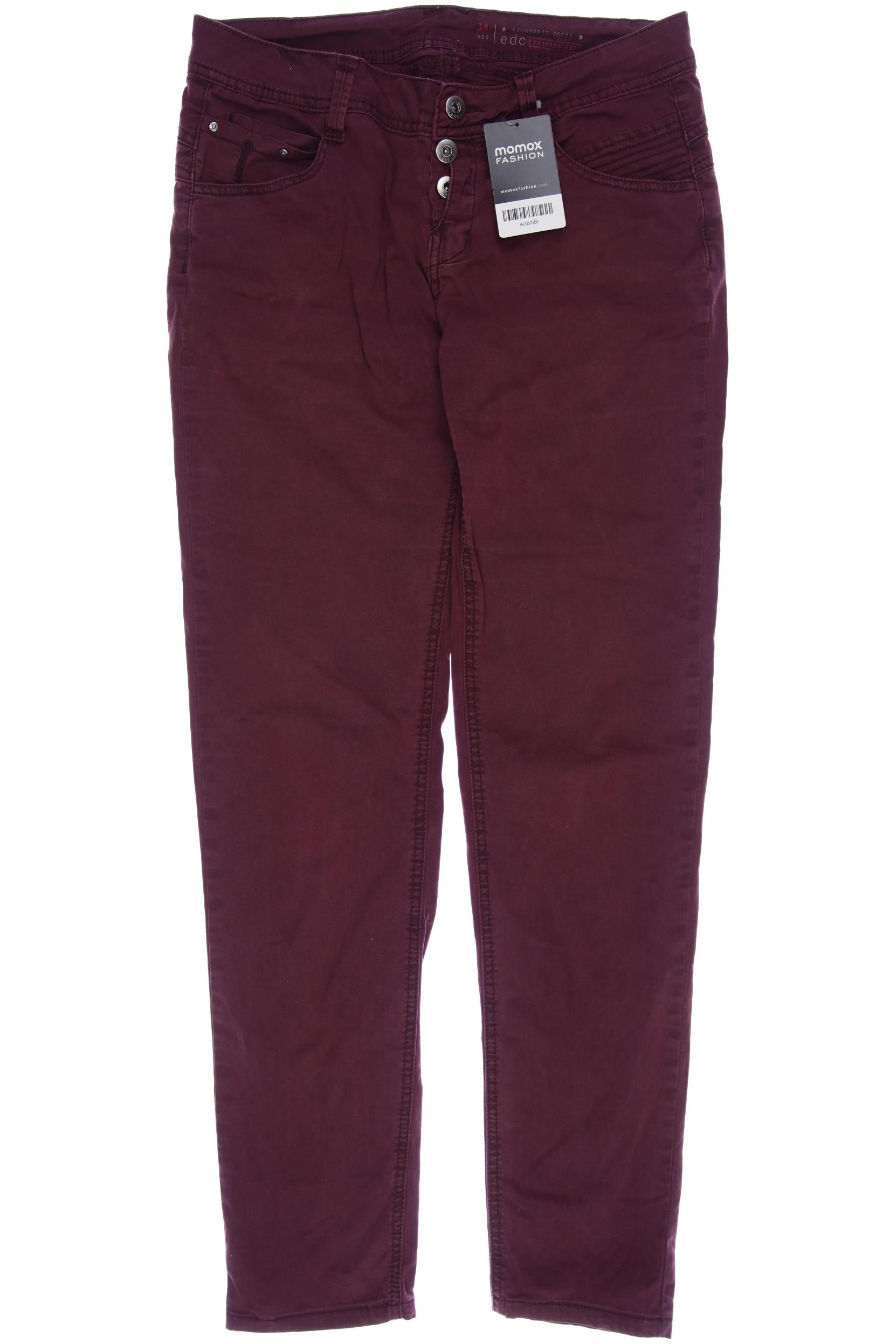 

edc by Esprit Damen Stoffhose, bordeaux, Gr. 34