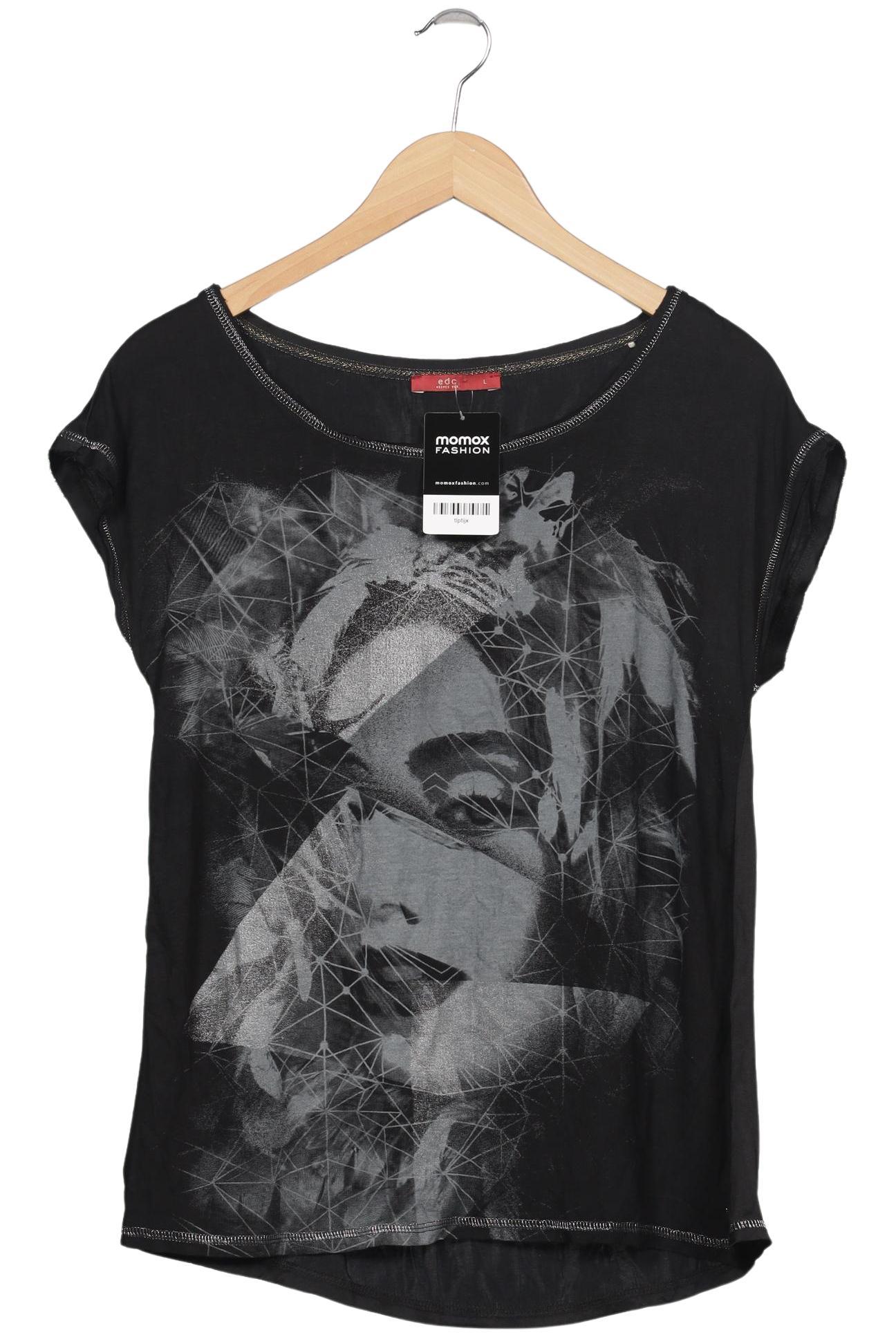 

edc by Esprit Damen T-Shirt, schwarz, Gr. 42