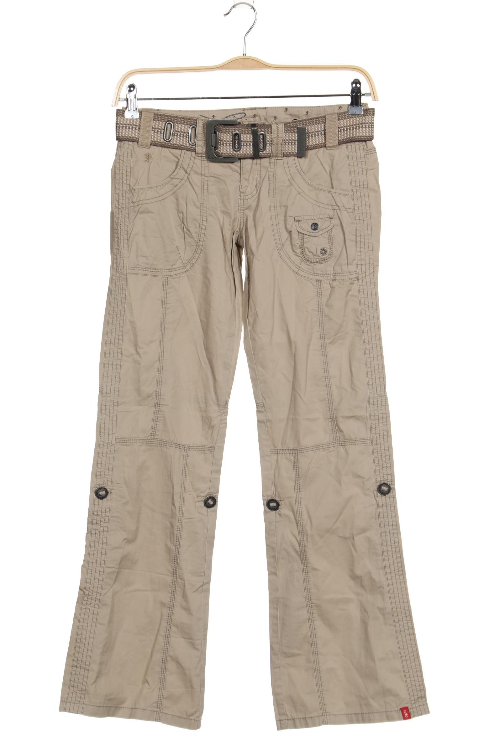 

edc by Esprit Damen Stoffhose, beige, Gr. 34