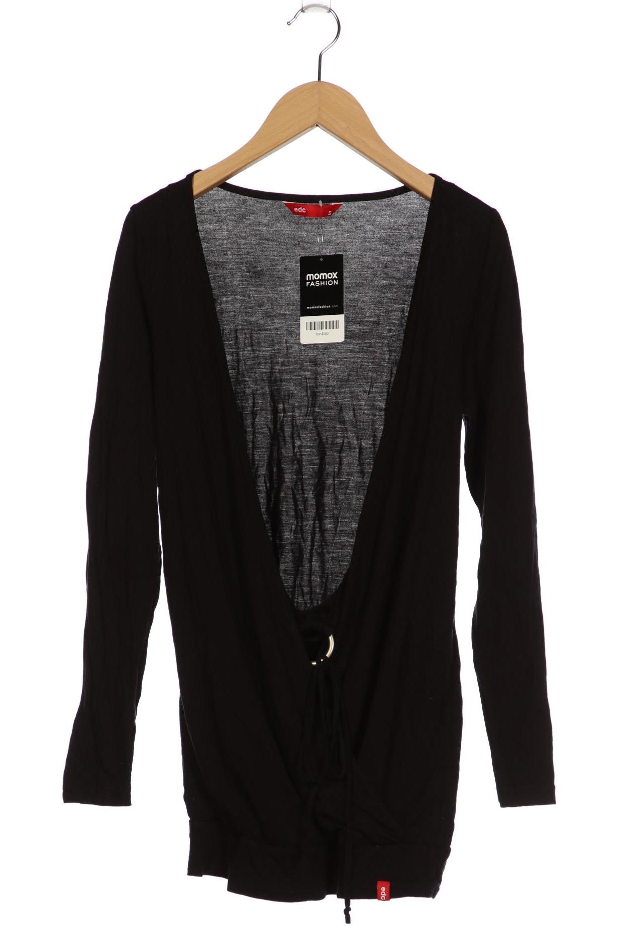

edc by Esprit Damen Langarmshirt, schwarz, Gr. 36