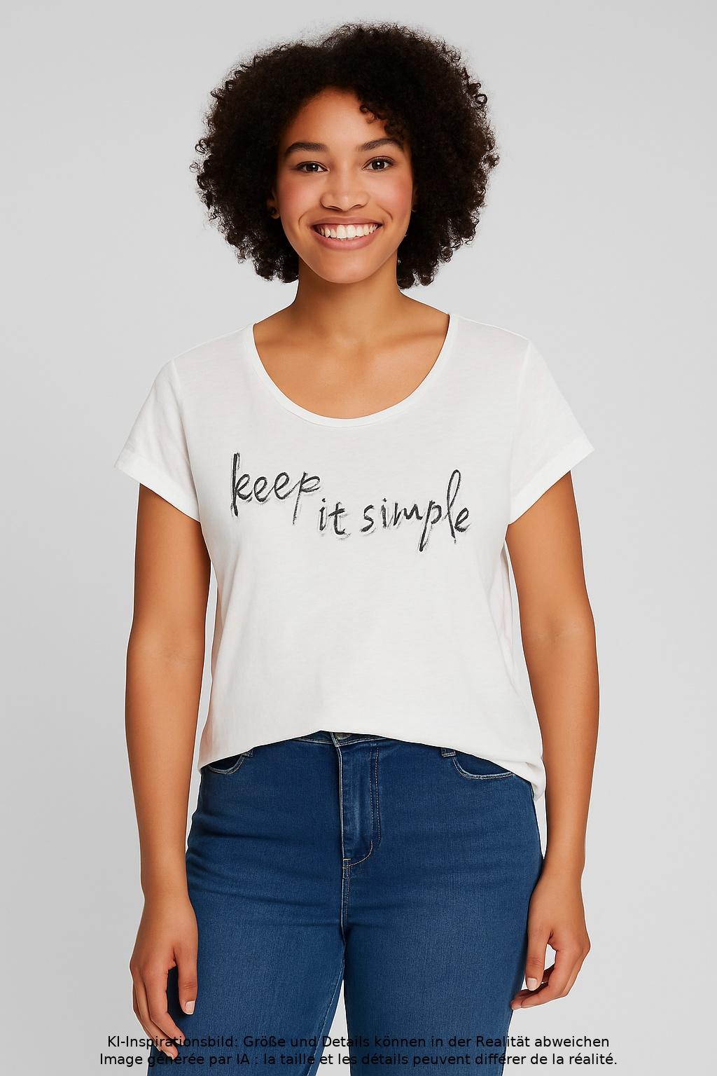 

edc by Esprit Damen T-Shirt, weiß, Gr. 44