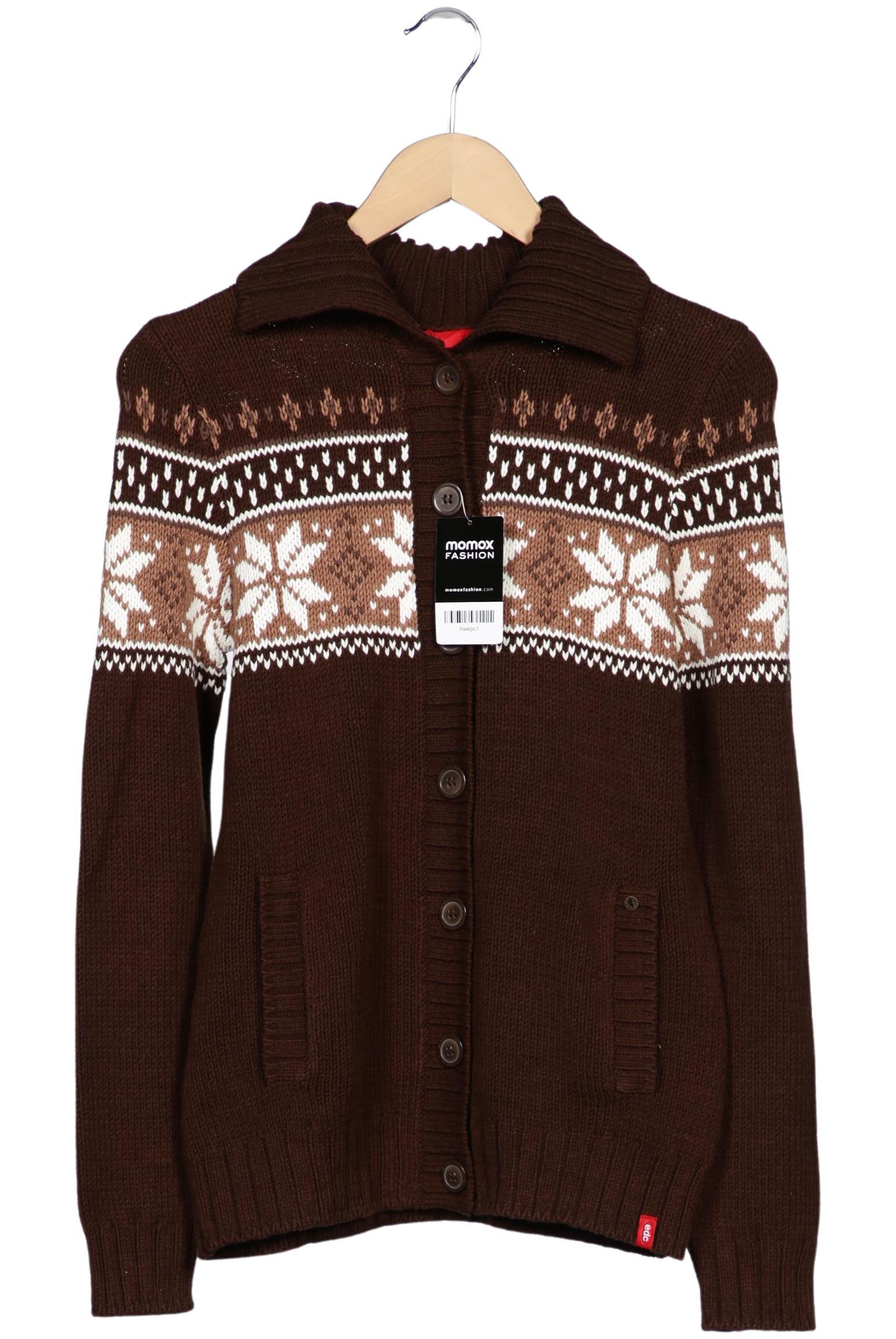 

edc by Esprit Damen Strickjacke, braun, Gr. 38