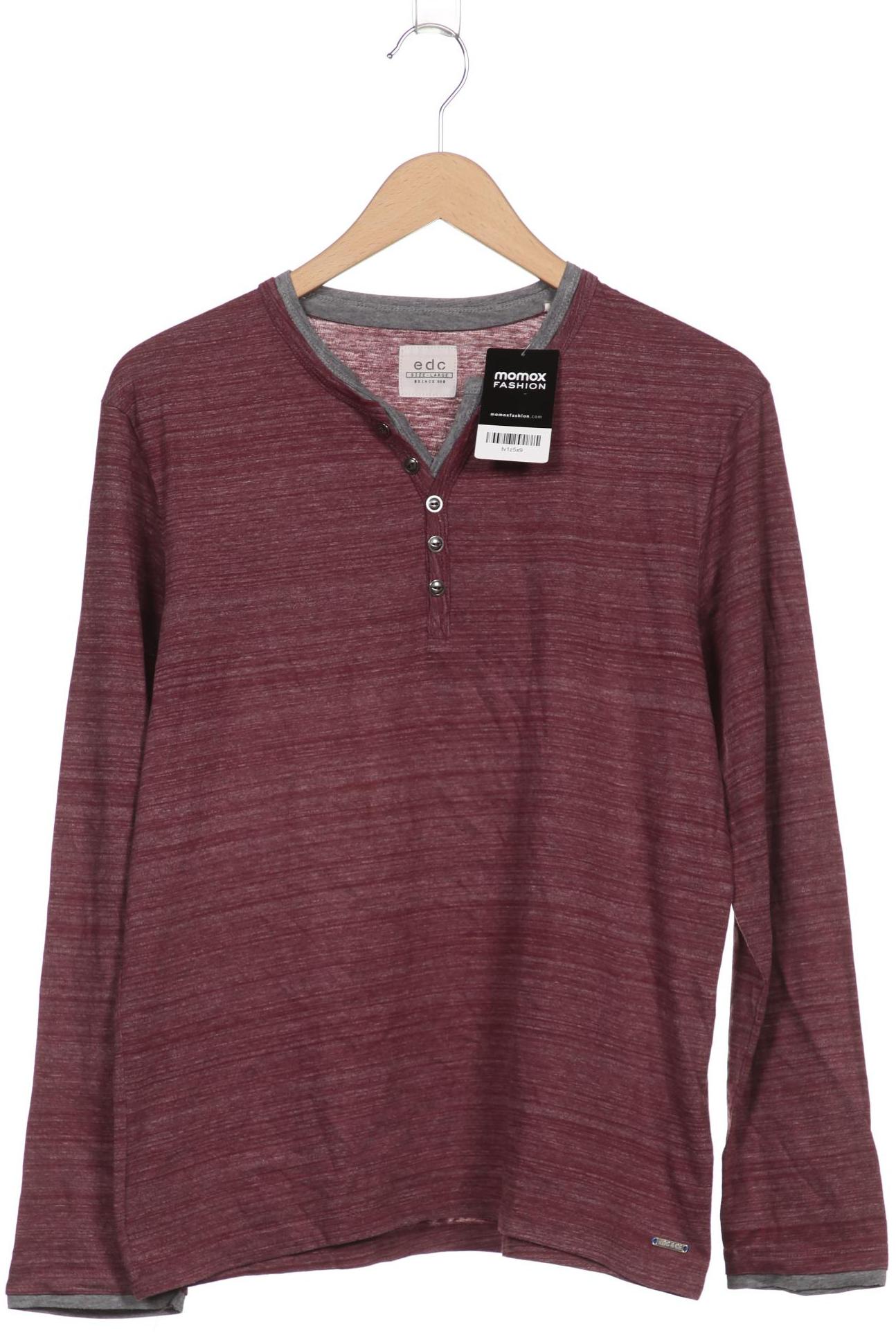 

edc by Esprit Herren Langarmshirt, bordeaux, Gr. 52