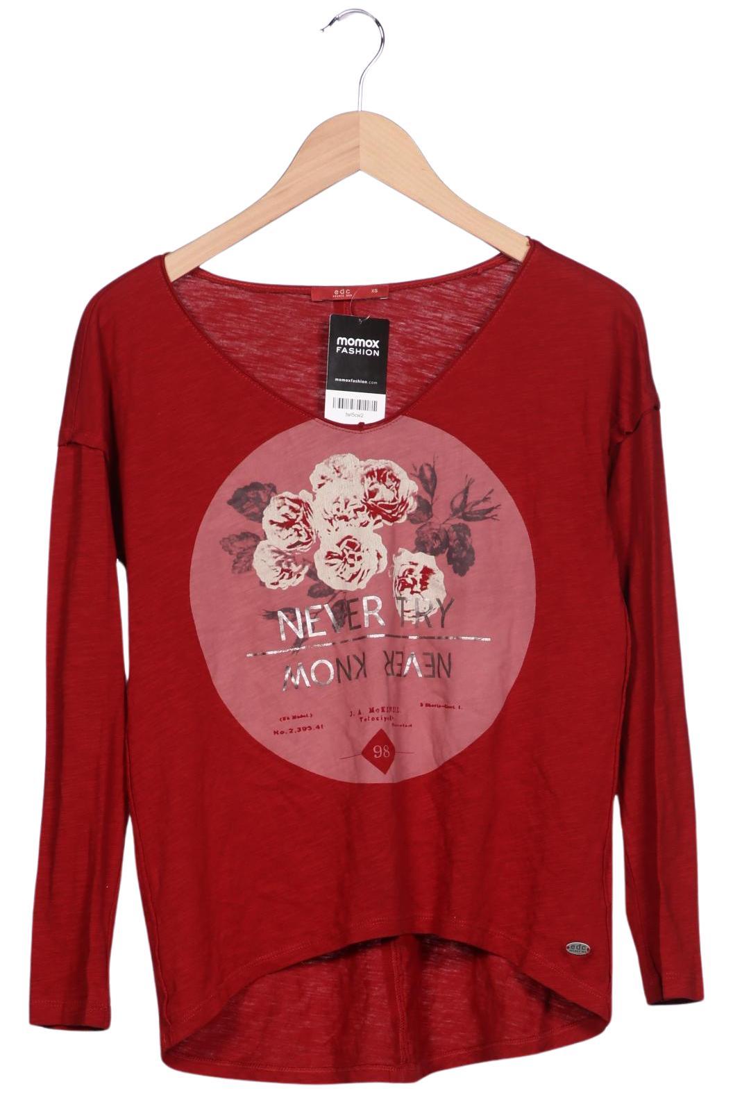 

edc by Esprit Damen Langarmshirt, rot, Gr. 34