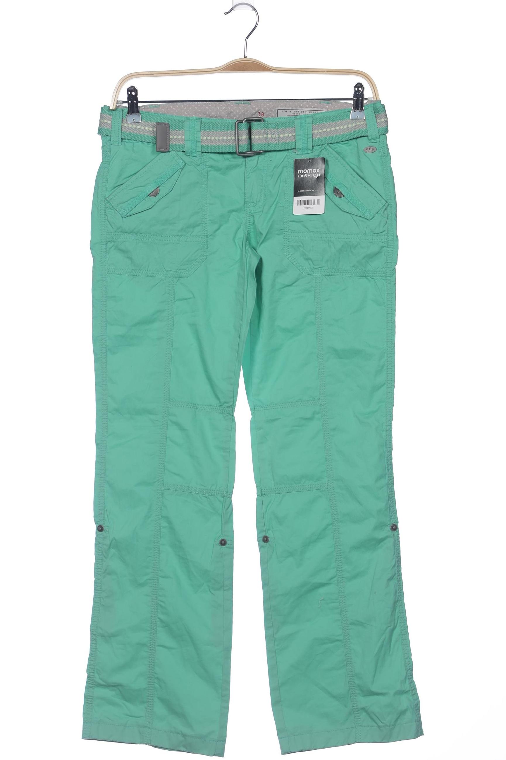 

edc by Esprit Damen Stoffhose, grün, Gr. 38