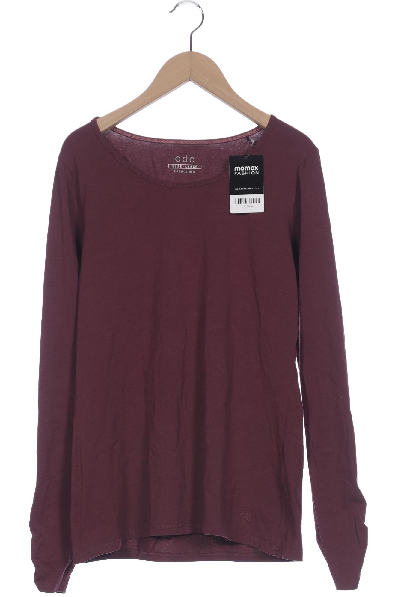 

edc by Esprit Damen Langarmshirt, bordeaux, Gr. 42
