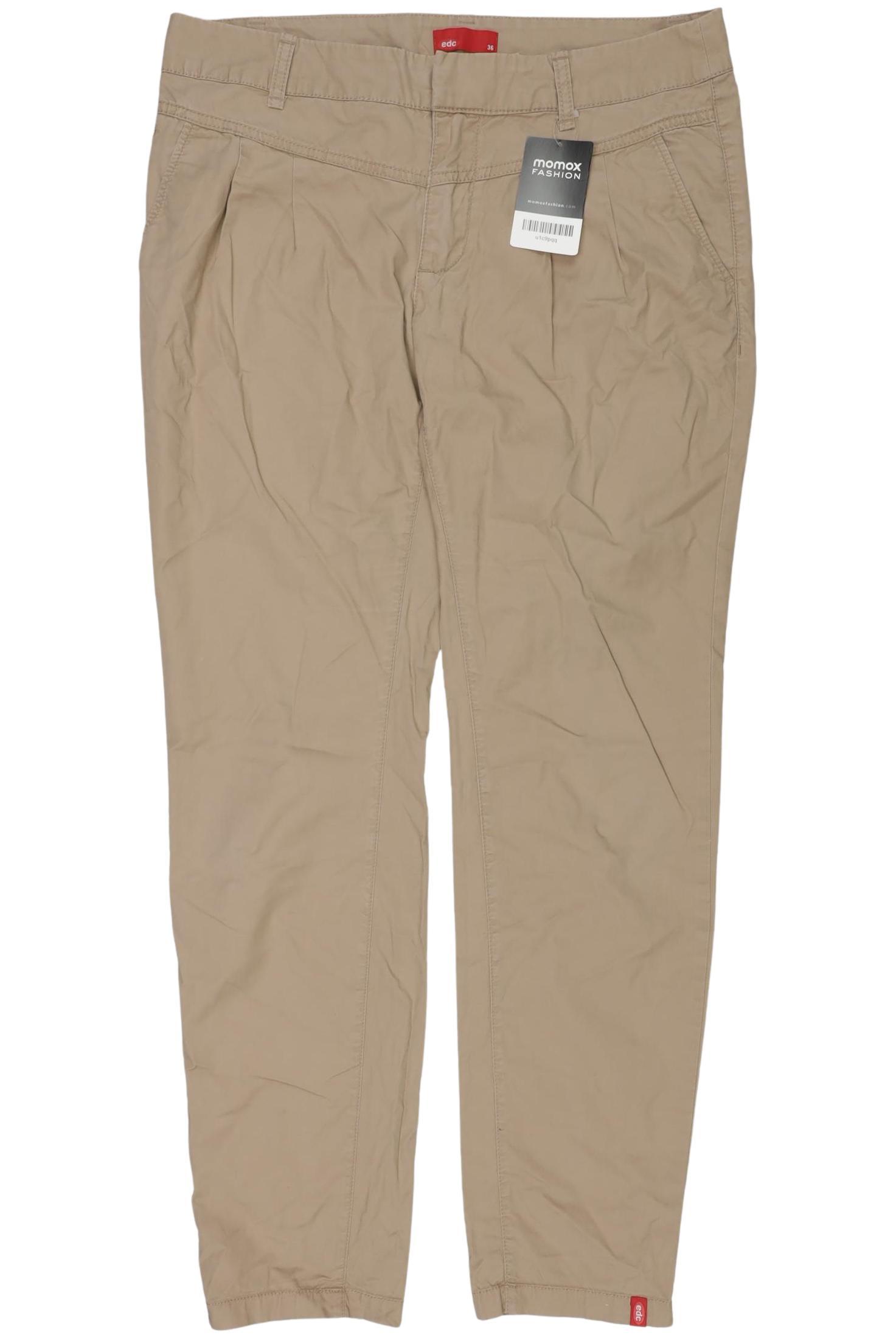 

edc by Esprit Damen Stoffhose, beige, Gr. 36