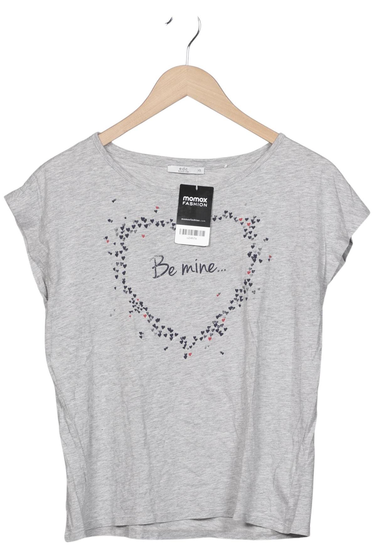 

edc by Esprit Damen T-Shirt, grau, Gr. 34