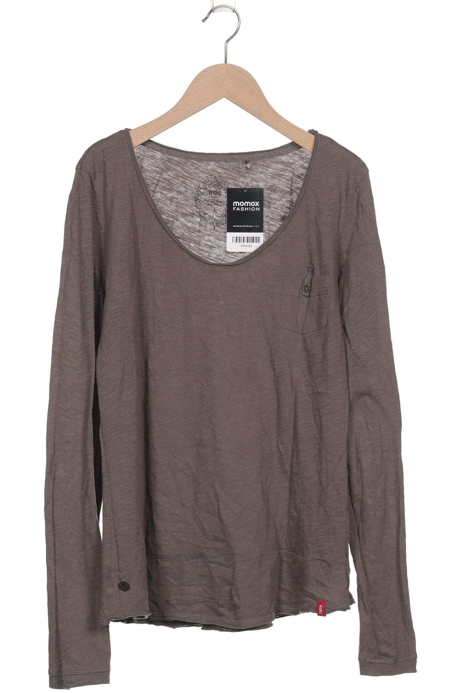 

edc by Esprit Damen Langarmshirt, grau, Gr. 42