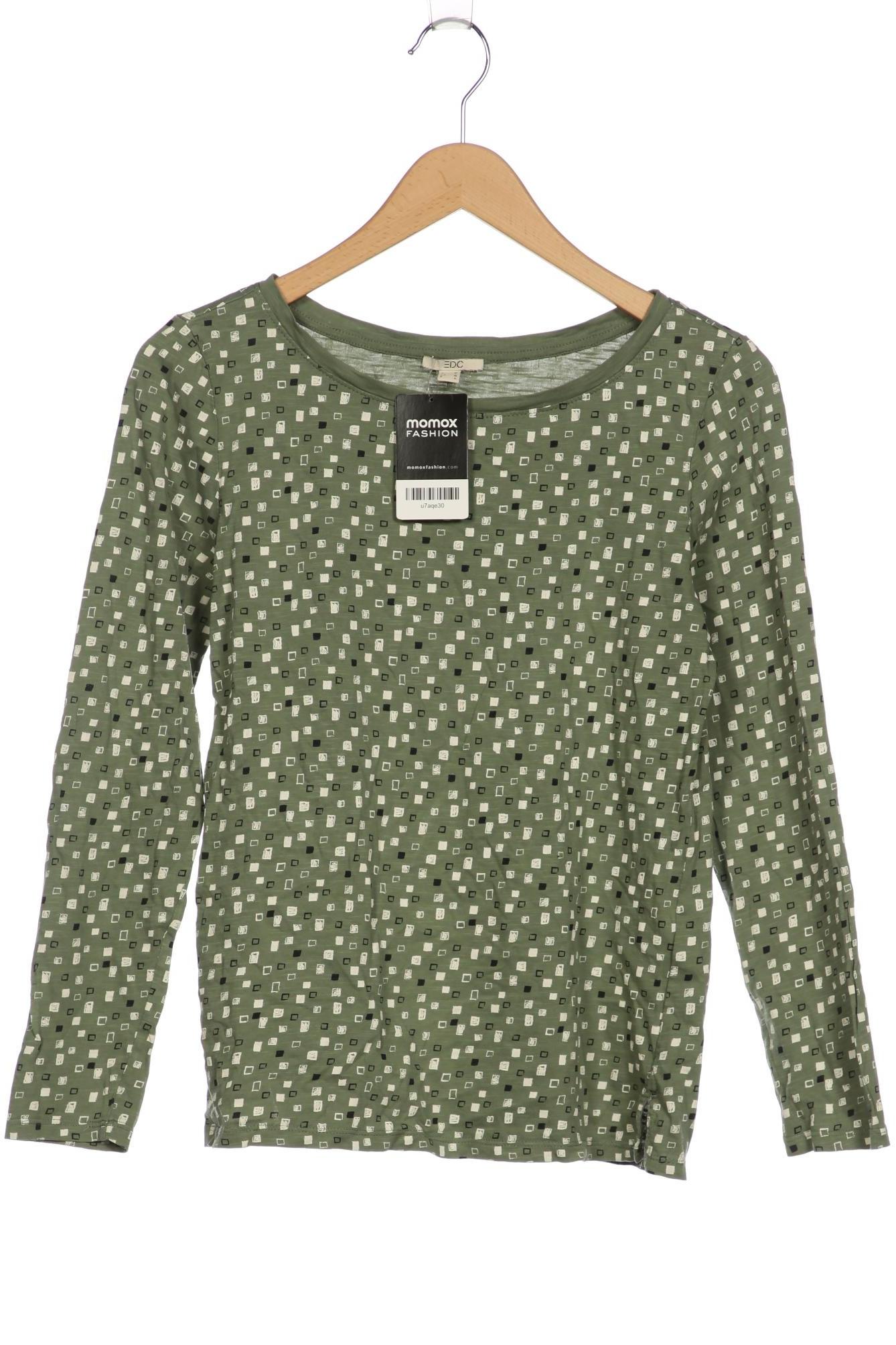 

edc by Esprit Damen Langarmshirt, grün, Gr. 38