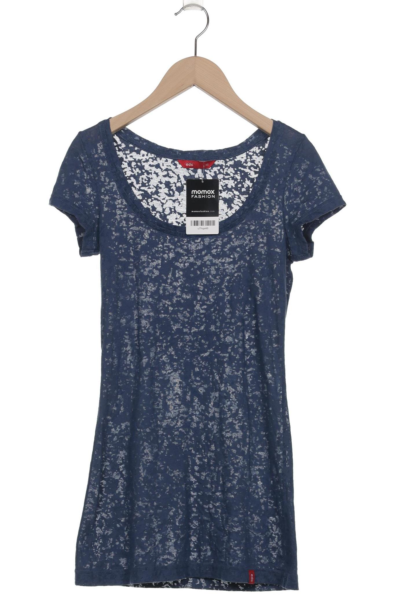 

edc by Esprit Damen T-Shirt, marineblau, Gr. 34
