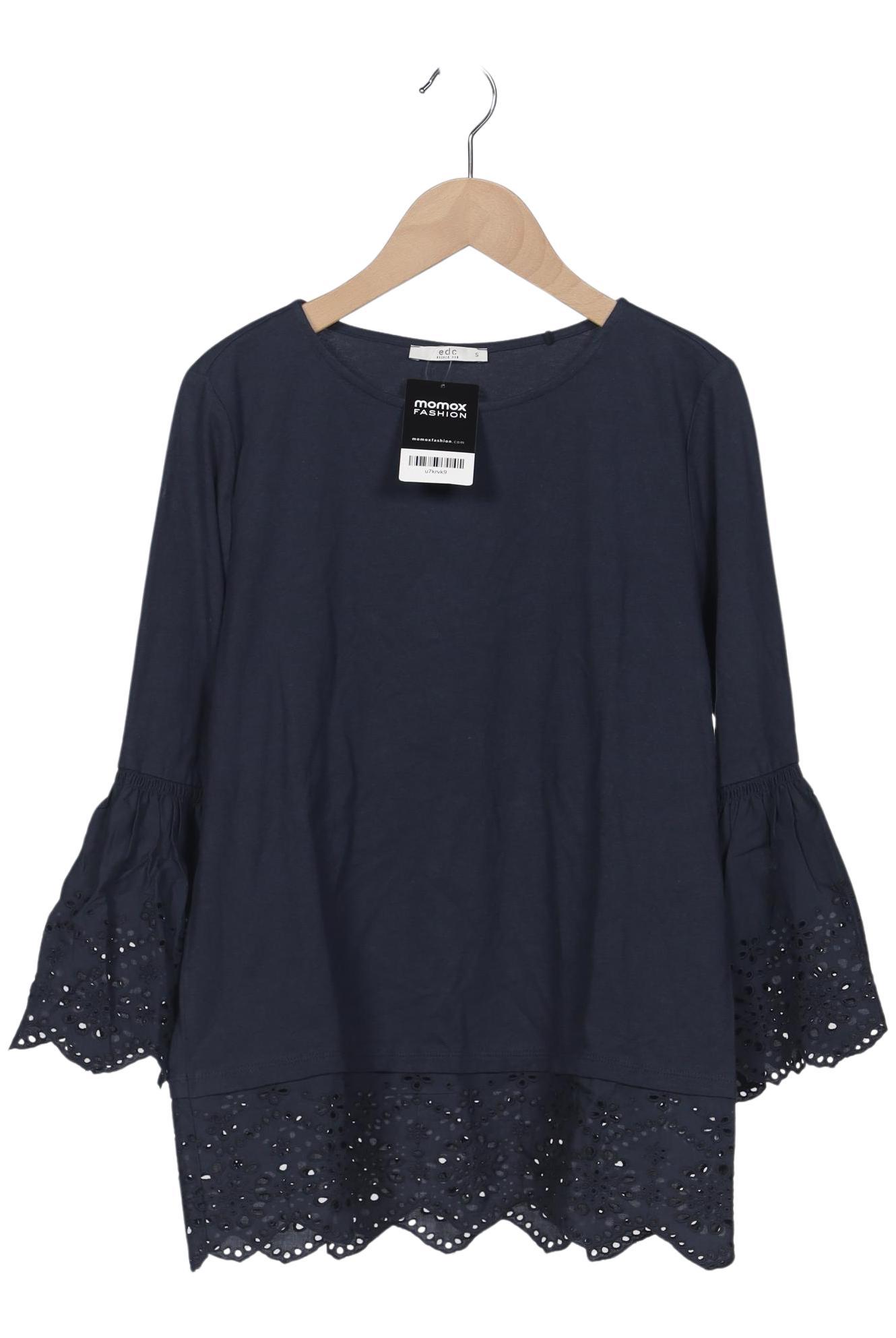 

edc by Esprit Damen Langarmshirt, marineblau, Gr. 36