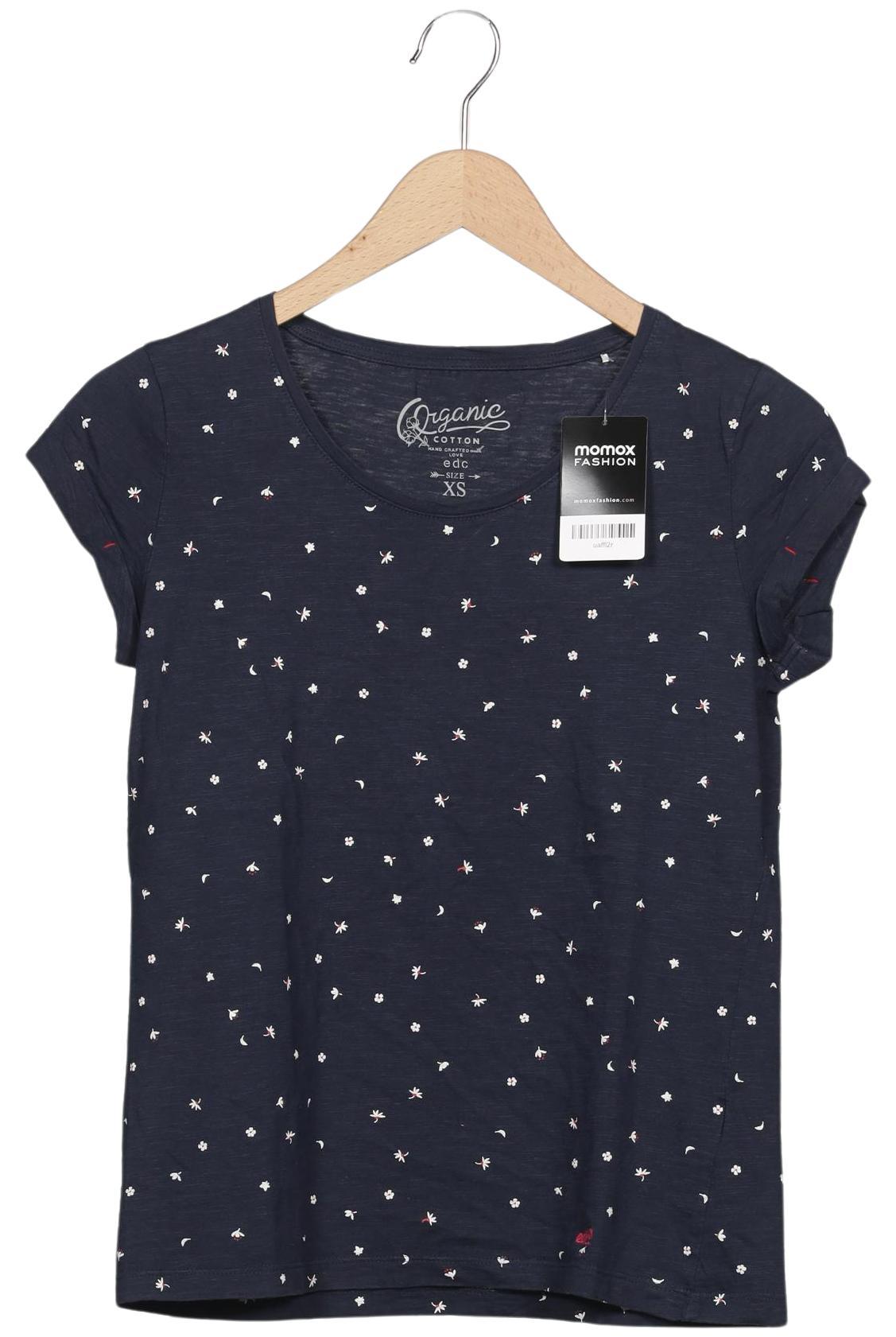 

edc by Esprit Damen T-Shirt, marineblau, Gr. 34