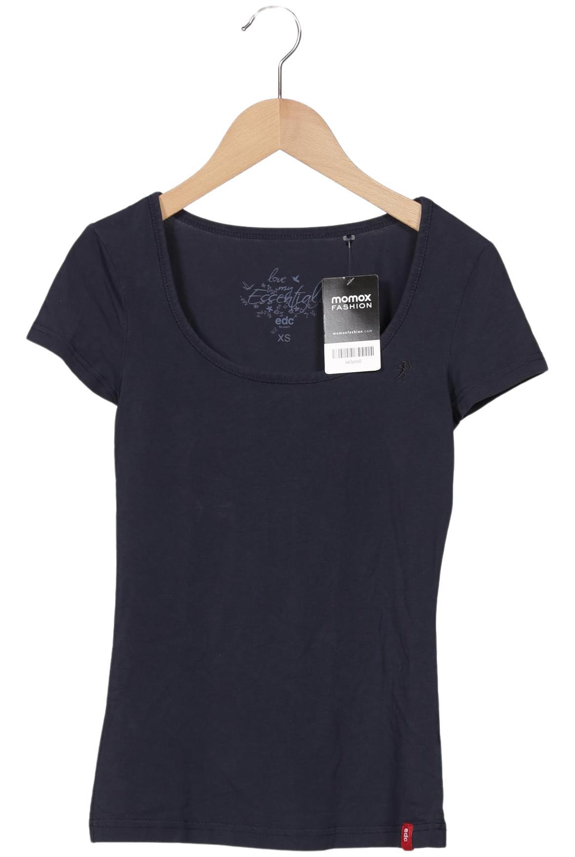 

edc by Esprit Damen T-Shirt, marineblau, Gr. 34
