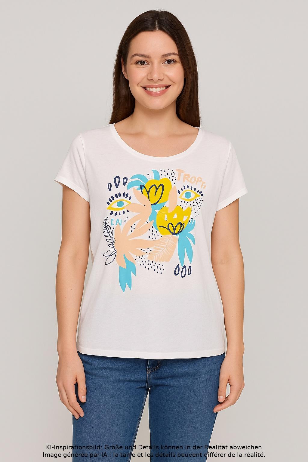 

edc by Esprit Damen T-Shirt, weiß, Gr. 42