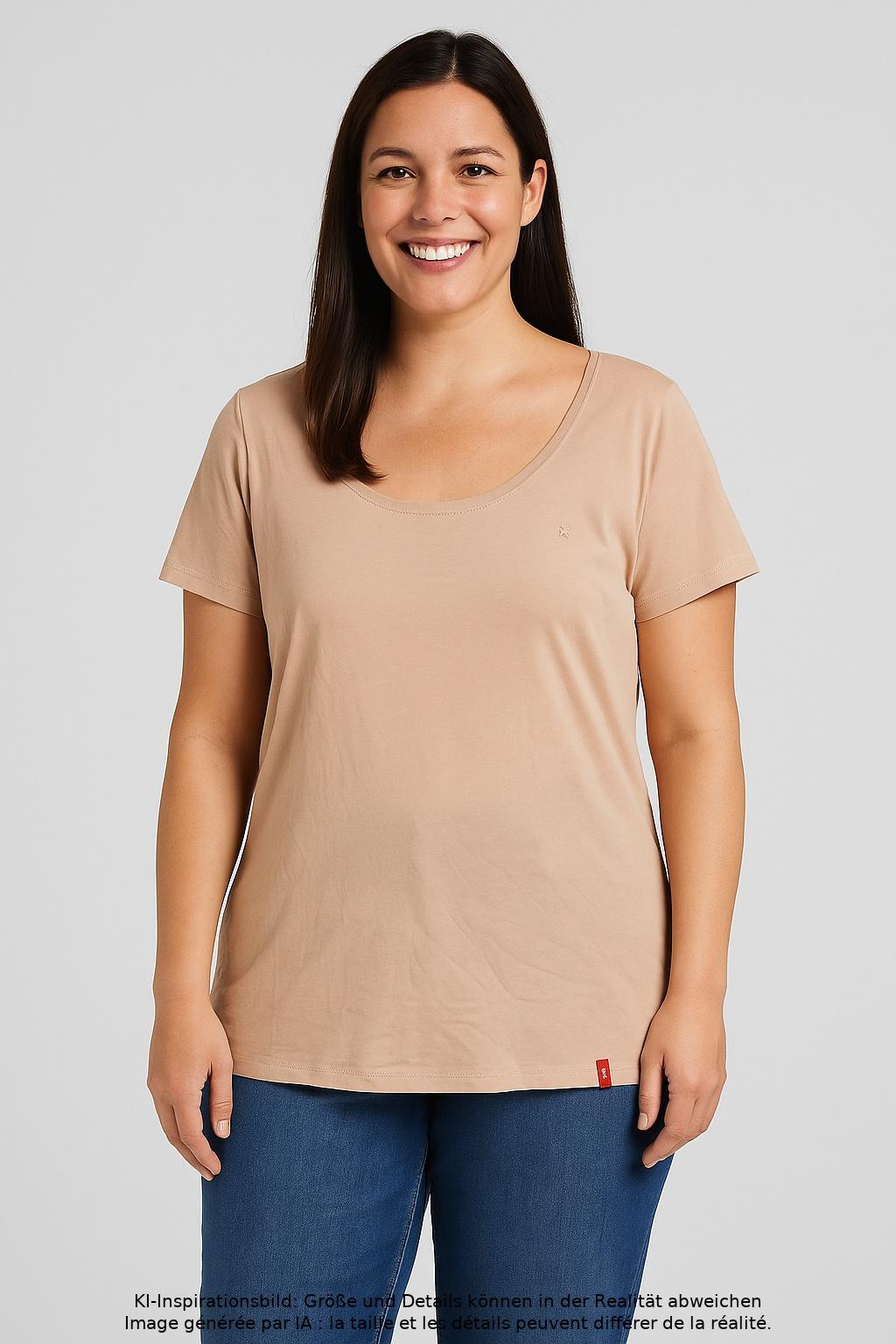 

edc by Esprit Damen T-Shirt, beige, Gr. 44