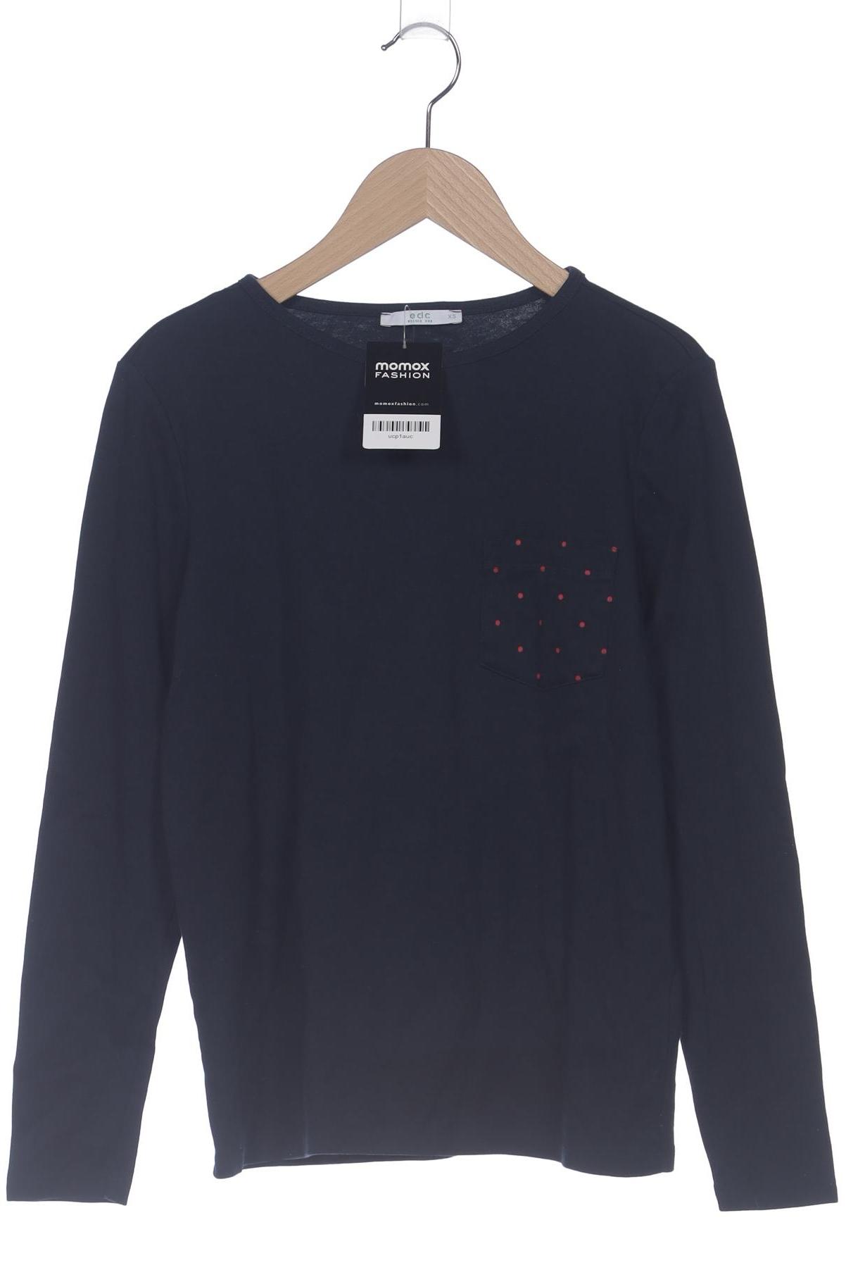 

edc by Esprit Damen Langarmshirt, marineblau, Gr. 34