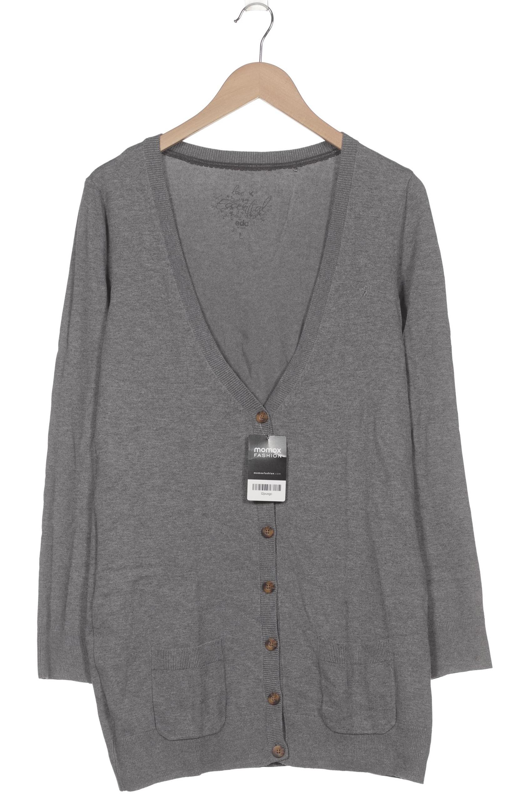 

edc by Esprit Damen Strickjacke, grau, Gr. 42