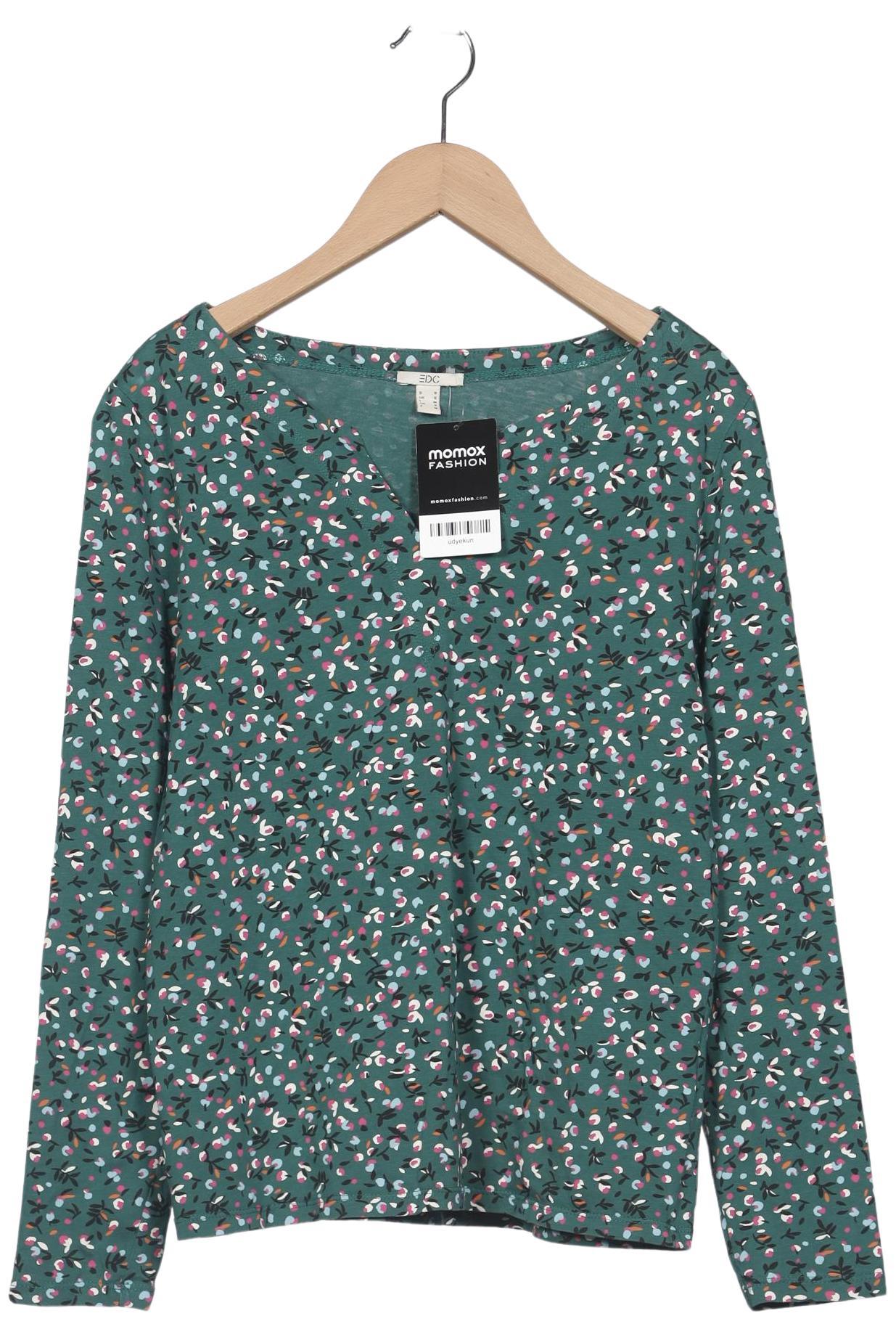 

edc by Esprit Damen Langarmshirt, grün, Gr. 36