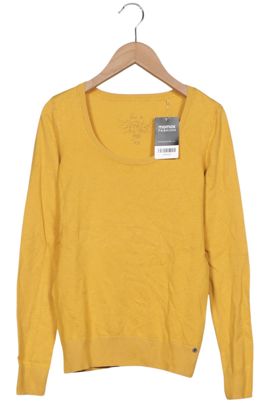 

edc by Esprit Damen Pullover, gelb, Gr. 34