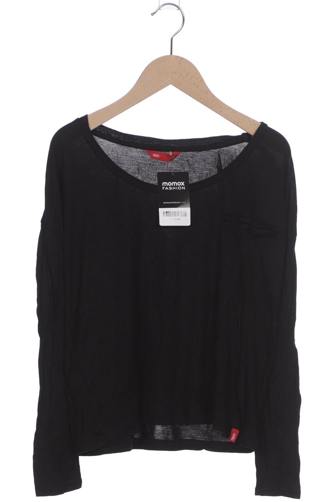 

edc by Esprit Damen Langarmshirt, schwarz, Gr. 36