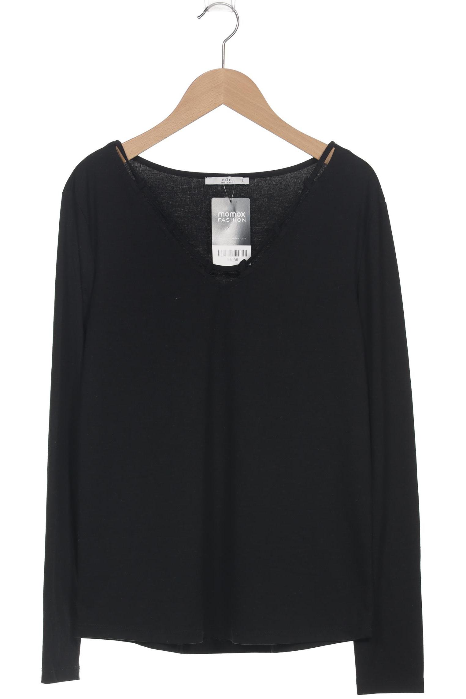 

edc by Esprit Damen Langarmshirt, schwarz, Gr. 36