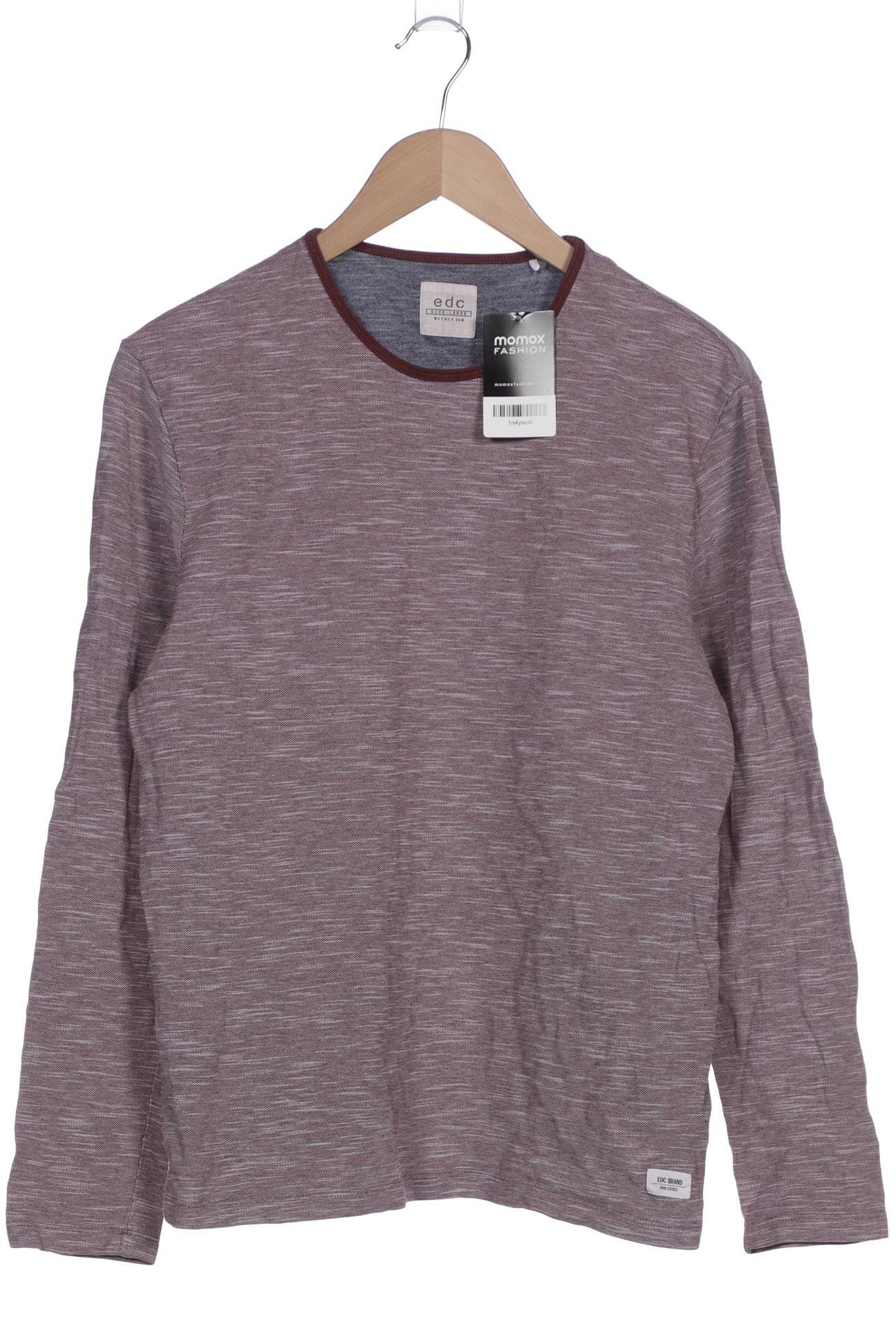 

edc by Esprit Herren Langarmshirt, bordeaux, Gr. 52
