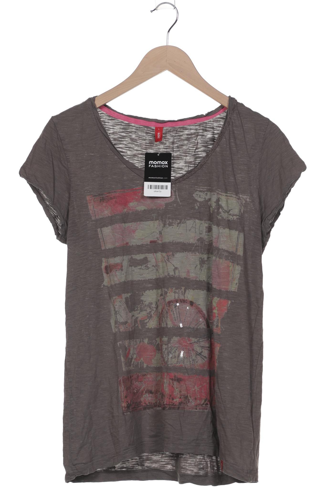 

edc by Esprit Damen T-Shirt, grau, Gr. 42