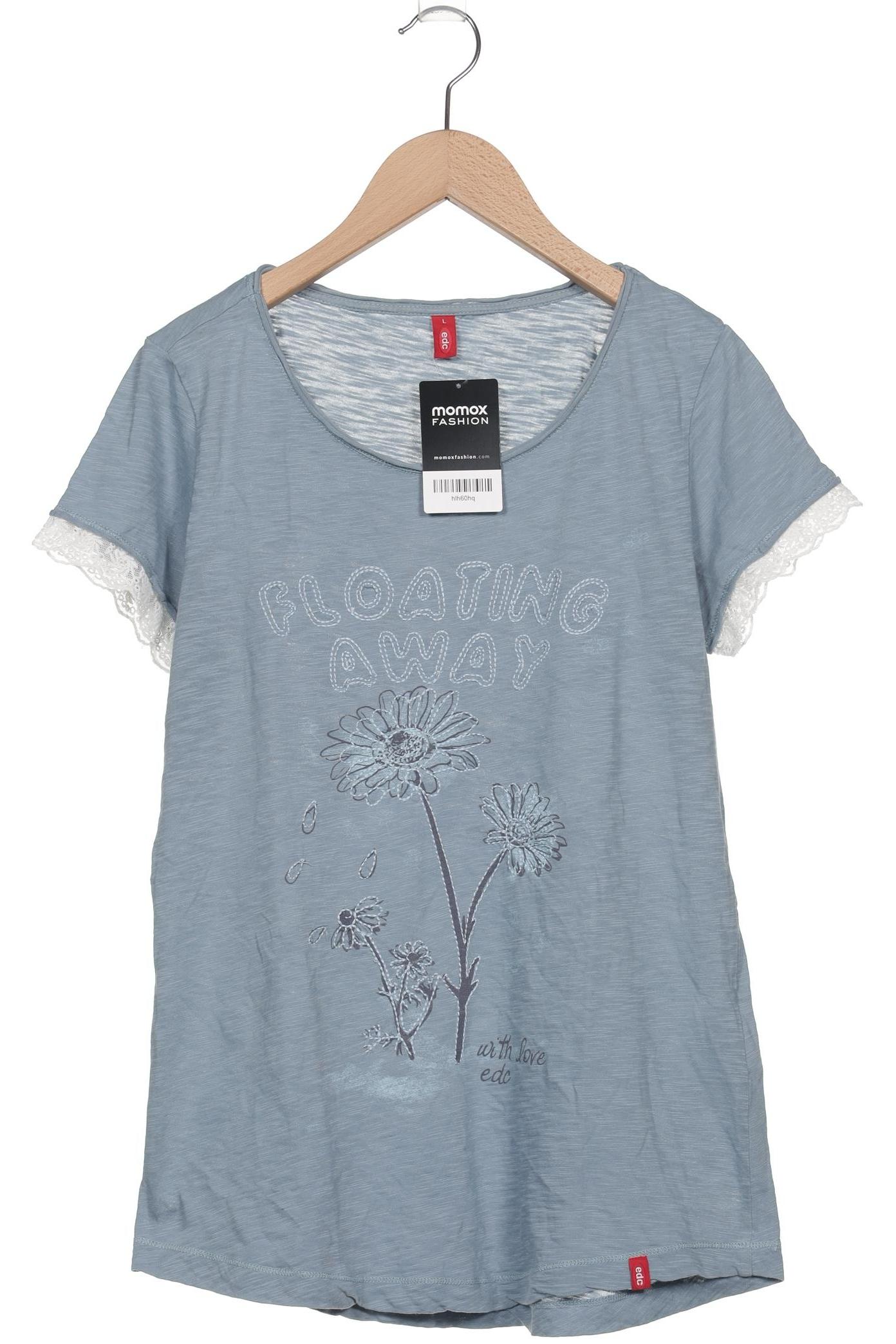 

edc by Esprit Damen T-Shirt, blau, Gr. 42